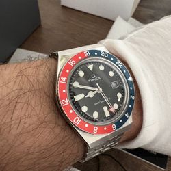Timex Q GMT Quartz – Pepsi Bezel – Full Set – Excellent Condition