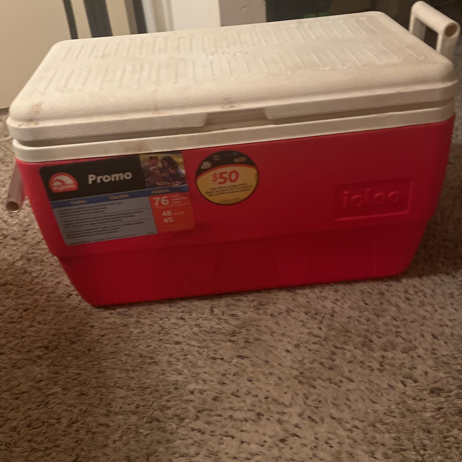 Red 48 Quart Coleman Cooler