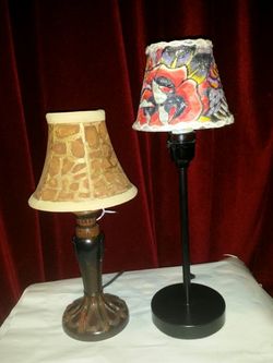 2 lamps, animal print & ED HARDY