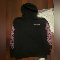 Medium Chrome Heart Hoodie Pink And Black