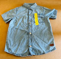 Koala Kids brand denim button-down shirt and cream short