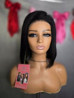 13x6 glueless lace front  human hair bob   black