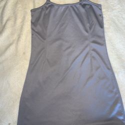 Silver Fitted Silky Nightgown/Tanktop with Adjustable Straps