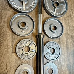 IVANKO’S  Olympic Set [ 5s And 2.5s Dif/Brand] Reconditioned Vintage Cast Iron Weight Plates [NO BAR INCLUDED]