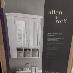 Allen & Roth White Mirror Bathroom Medicine Cabinet