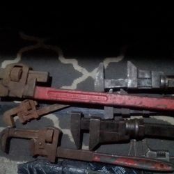 Old Tools Pipe Wrenches 