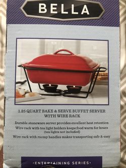 1.25 Qt Bake & Serve Buffet Server w/ Rack