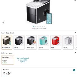 Silonn Ice Makers Countertop 9 Bullet Ice Cubes Ready In 6 Minutes & Perfectware - PW Icebags-DS-100ct 10lb Ice Bags With Drawstring-100ct