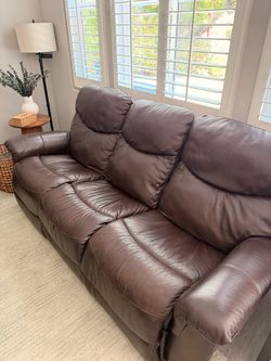 Lazy Boy brand real genuine leather love seat and  sofa