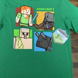 NWT Minecraft Boy Short Sleeve T Shirt Green Cotton many sizes