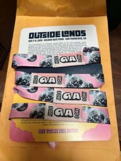 Outside Lands Ticket Wristband - Single Day and multi day options