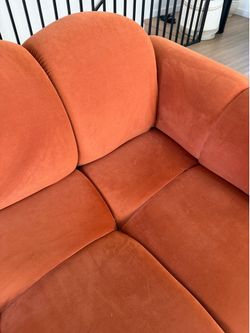 Orange Velvet Sectional Sofa