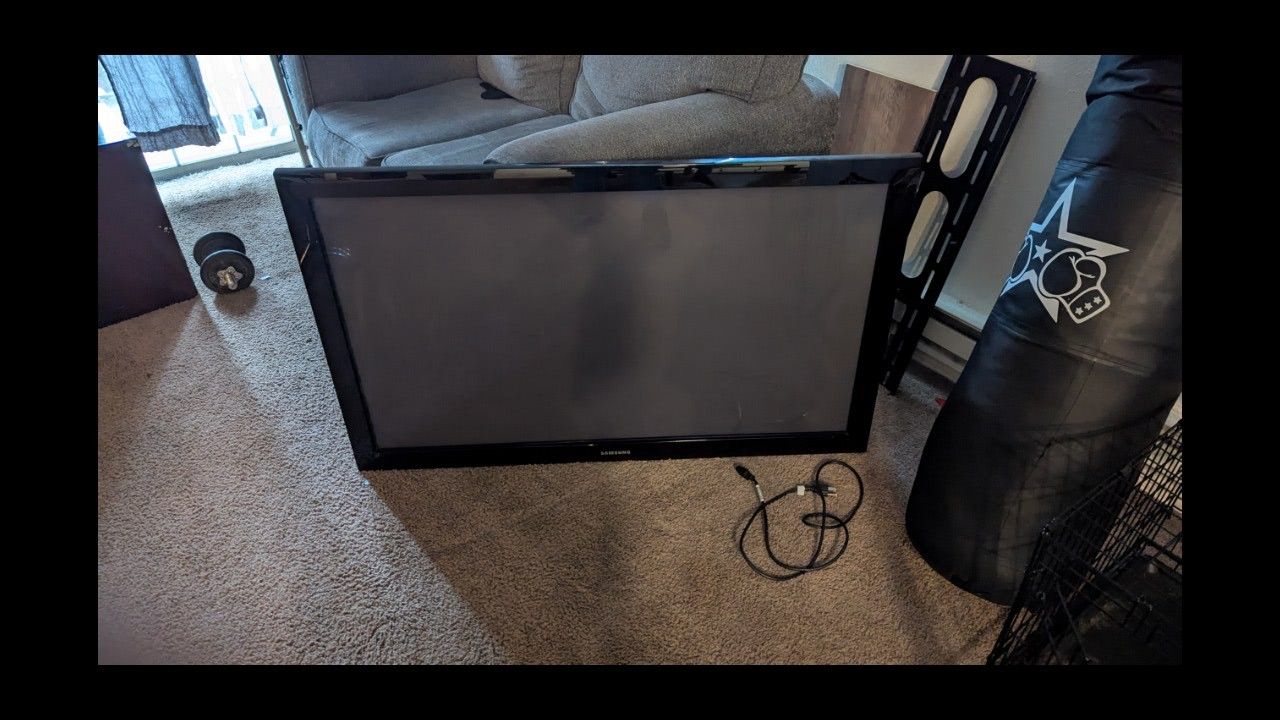 One 55 Inch Samsung Plasma TV And One 32 In Panasonic TV.