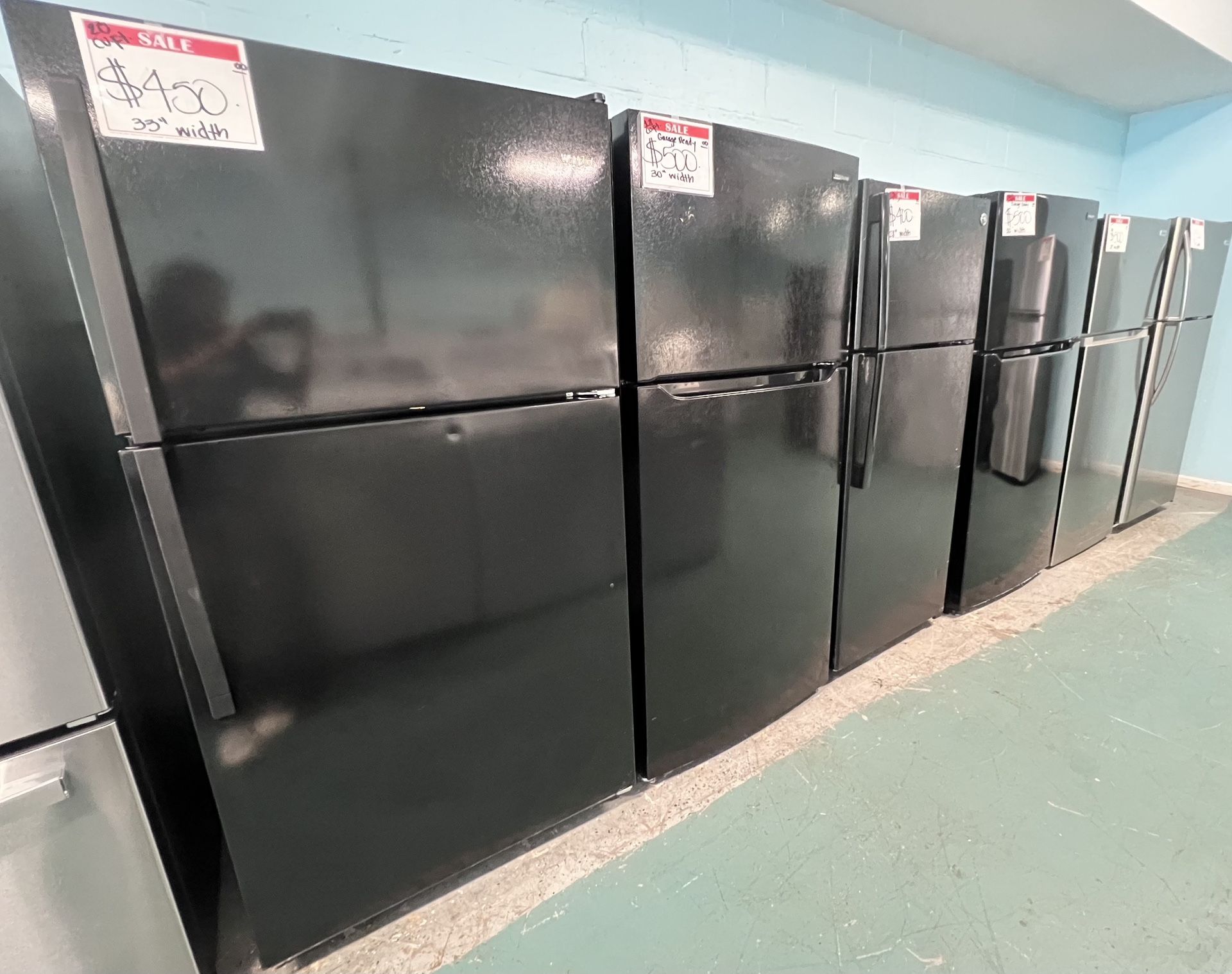 HUGE VARIETY OF BLACK&STAINLESS TOP&BOTTOM FRIDGES