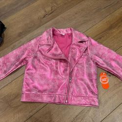 Metallic Pink Jacket Girls Size 10-12  NWT 