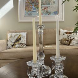 Authentic Pottery Barn crystal candle holders.