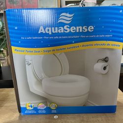 AquaSense Portable Raised Toilet Seat, White, 4"