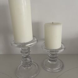 Glass Candle Holder Set 