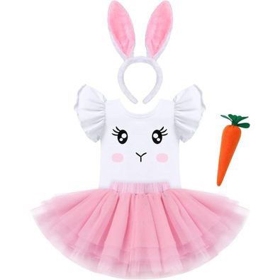 Baby Girls 1st Easter Bunny 4 pc Outfit Costume Dress, Size 6-9 Months, NEW