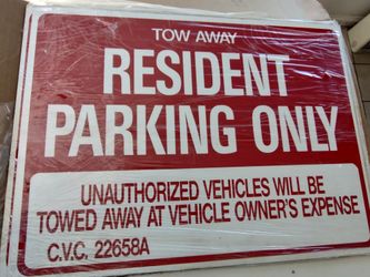 Resident ParkingTow Away Signs
