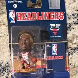 Lot of 4 1996 NBA Headliners Action Figures Variants 3" RODMAN ROBINSON OLAJUWON MALONE