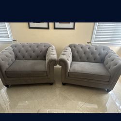 Velvet sofa and armchair set ( like new  in excellent condition ) 