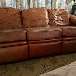 Bradington Young Reclining Leather Couch 