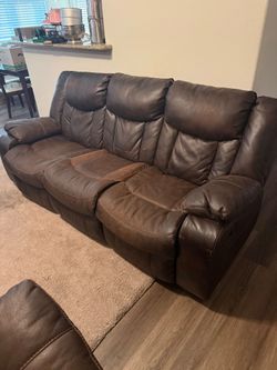 Moving-need gone asap-3 piece brown leather sofa set