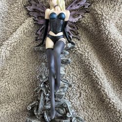 Ice Armor Fairy On Pedestal - 10.25 Inches Tall Statue Figurine