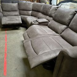 Free Delivery✔️ Carlin Fabric Power Reclining Sectional with Power Headrests