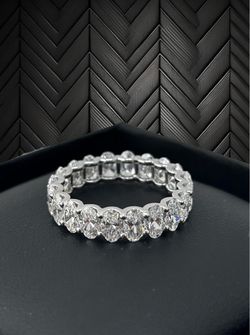 Trending oval Shape Eternity Band in White Gold