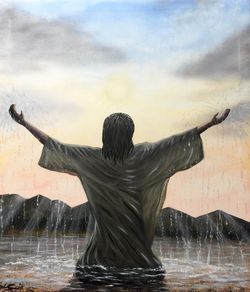 Original acrylic on canvas painting of The Baptism