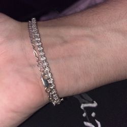 diamond and silver bracelet 