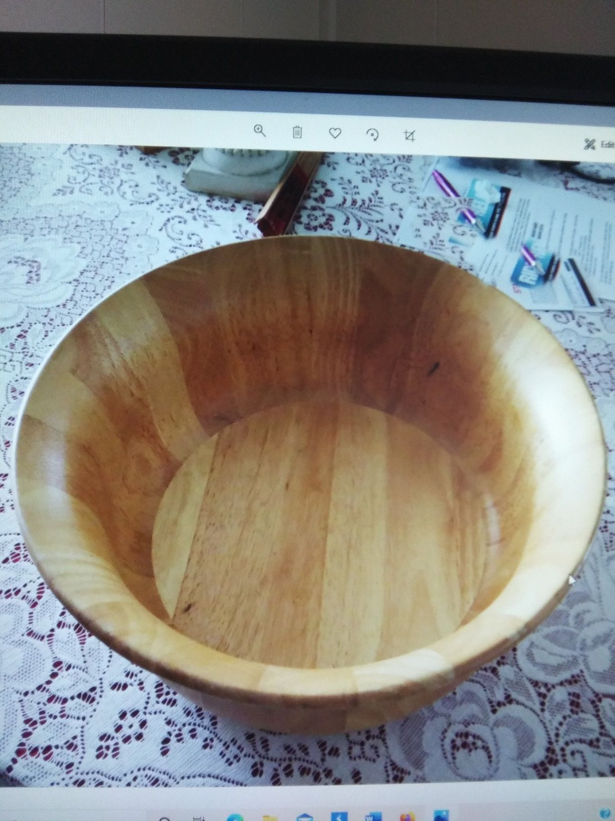 Wooden salad..fruit bowl Large