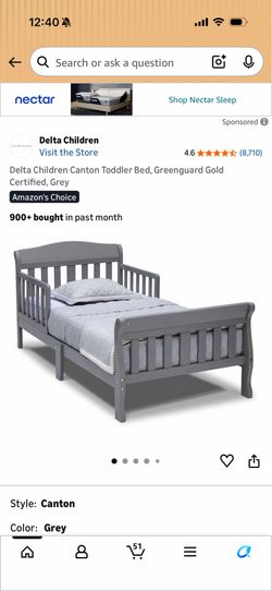 Toddler bed grey