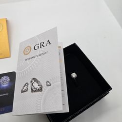 💎 925 💎 1 CT Moissanite Diamond   RING Round CUT GRA Certificate.