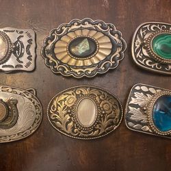 Vintage Belt Buckles Complete With Stones