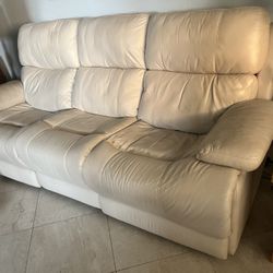 Leather Reclining Sofa