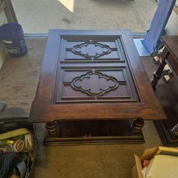 Coffee Table With Glass Top And Side Table 