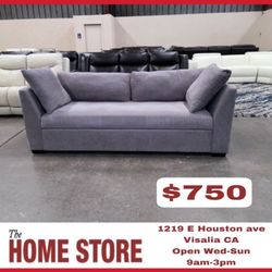 Gray Fabric Convertible Sofa