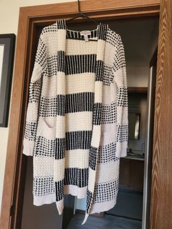 OLIVER  open front sweater jacket with hood, pockets