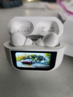 White Wireless Earbuds with Display Case