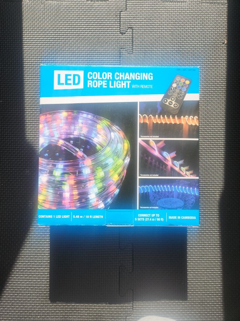 color-changing LED rope lights 108ft