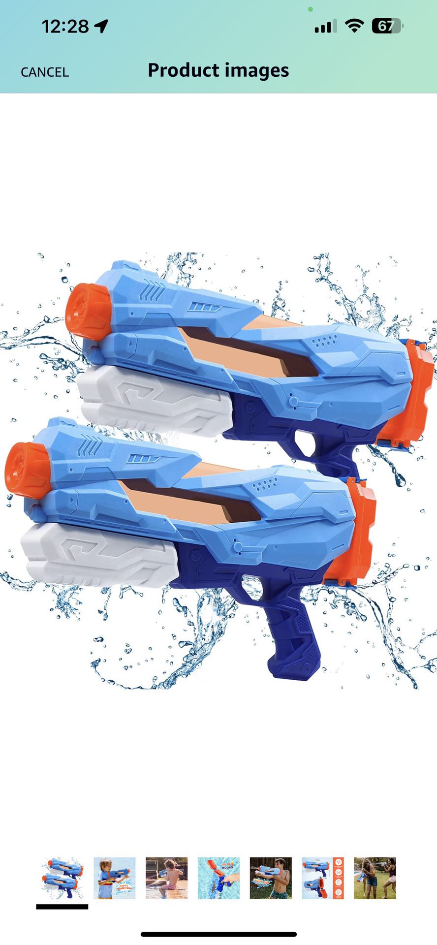 Water Gun - 2 Pack Water Guns, 1200CC Squirt Guns, Water Guns for Adults and Kids, Outdoor Water Toys High Capacity Summer Super Soaker for Swimming P