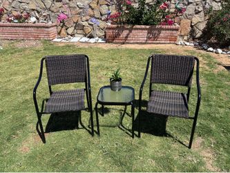 Outdoor Steel Frame Wicker Set