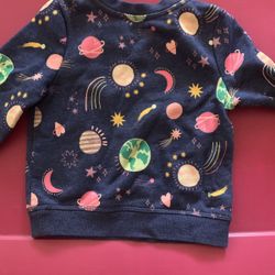 Cat And Jack Girls Planet Sweatshirt 