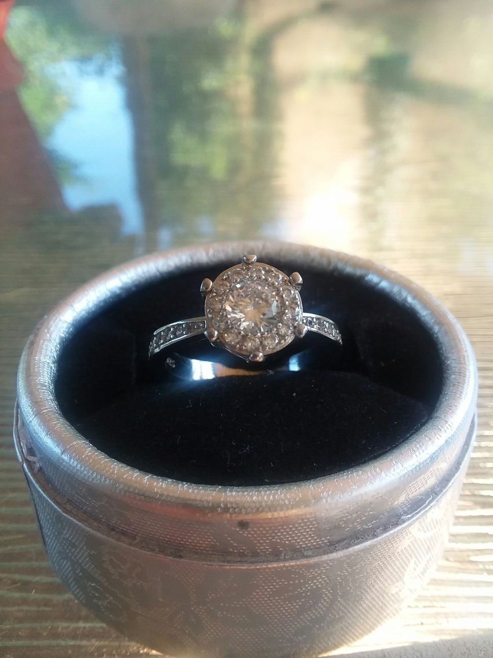 Wedding band size 8 White gold plated over Sterling silver size 8