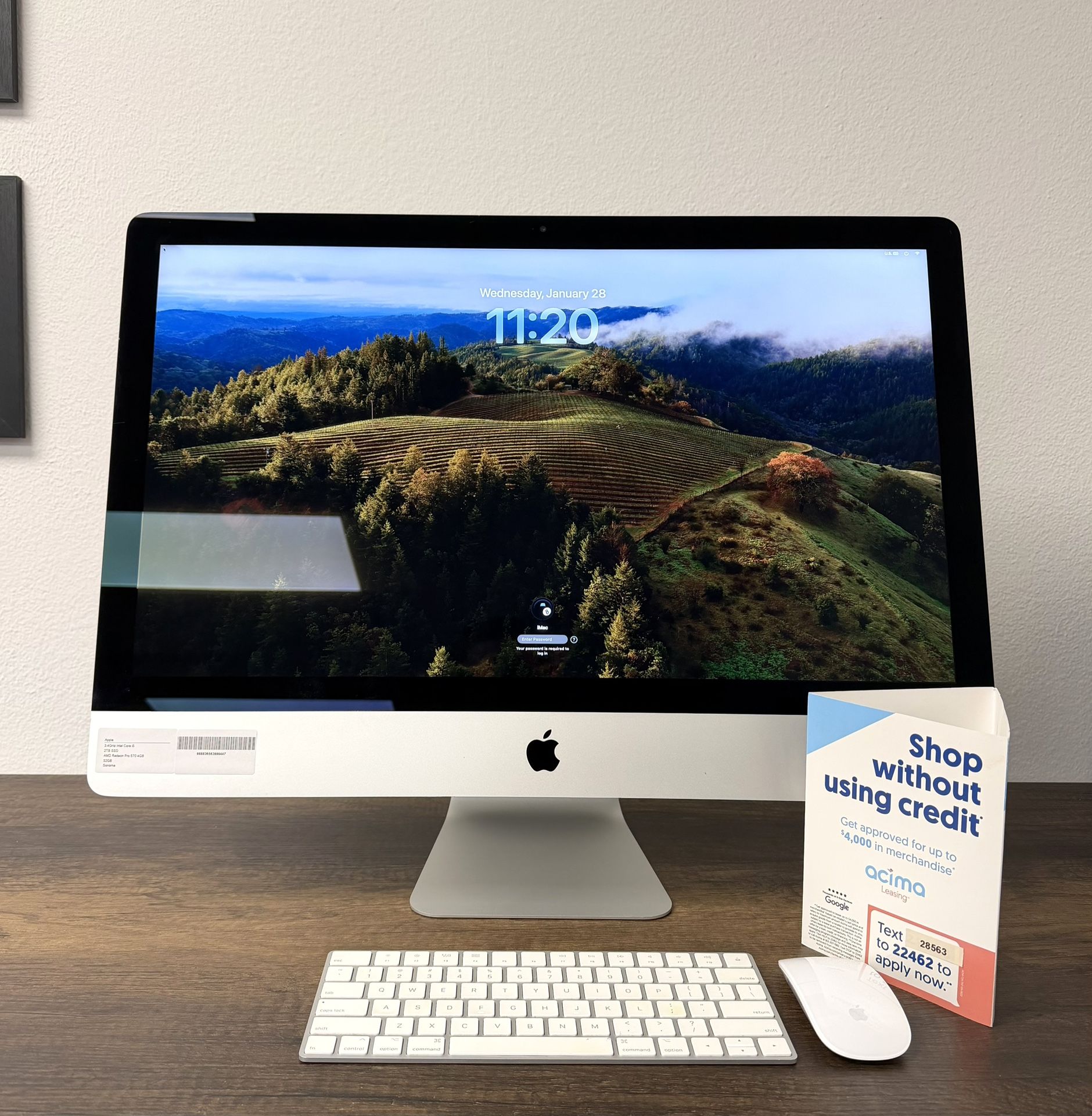 iMac 27" 5K 32GB RAM*2TB SSD*3.4Ghz Intel Core i5