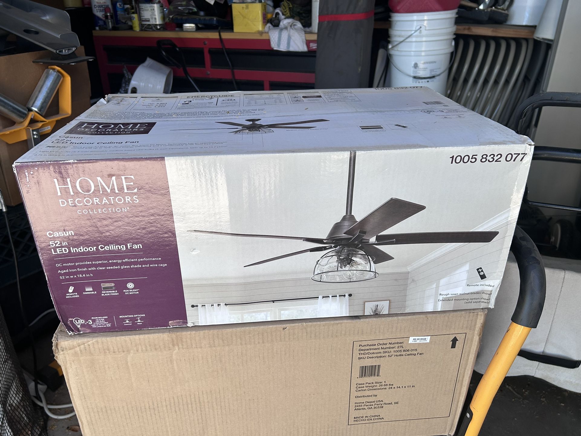 New Casun 52 in. LED Indoor Aged Iron Ceiling Fan with Remote Control and Light Kit