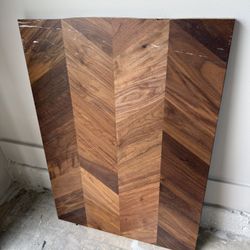Solid Wood Chevron Panels Remnants – Walnut & Dark Stain – Custom Furniture or Wall Decor